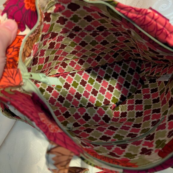 NW/OT VINTAGE VERA BRADLEY TOTE PURPLES/PINKS 13X17X5" - Picture 2 of 3